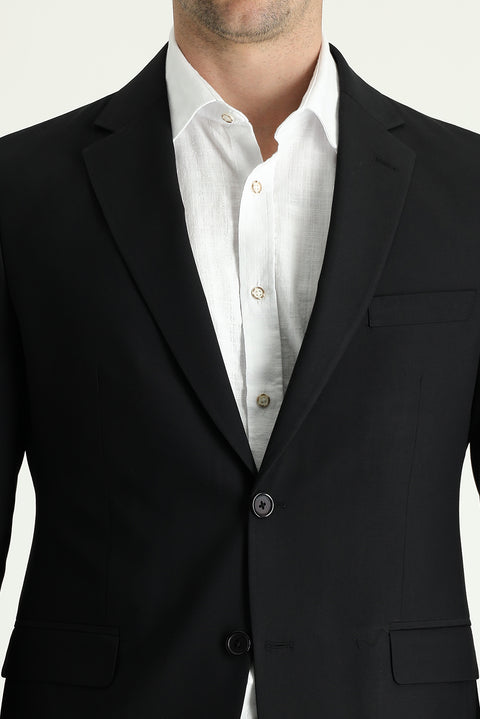 Siyah 8 Drop Long Slim Fit Uzun Dar Kesim Takım Elbise