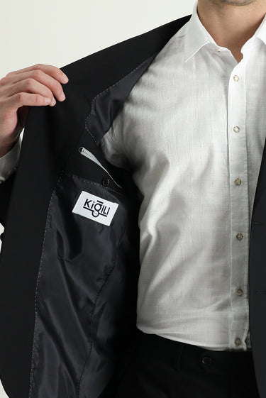  Siyah Super Slim Fit Ekstra Dar Kesim Klasik Takım Elbise