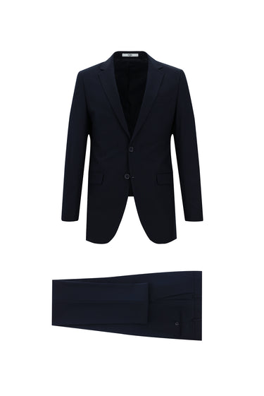  Koyu Lacivert Slim Fit Dar Kesim Klasik Takım Elbise