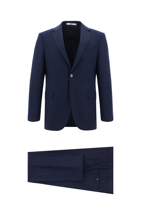 Orta Lacivert 7 Drop Slim Fit Dar Kesim Takım Elbise