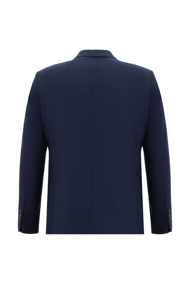 Orta Lacivert Slim Fit Dar Kesim Klasik Takım Elbise