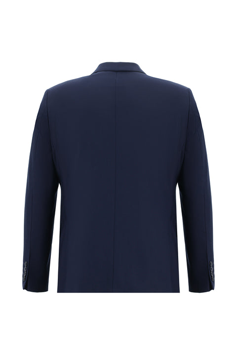 Orta Lacivert 7 Drop Slim Fit Dar Kesim Takım Elbise