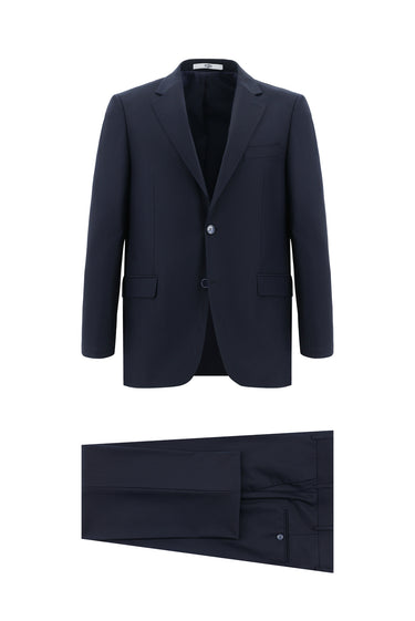 Siyah Lacivert 6 Drop Regular Fit Standart Kesim Klasik Takım Elbise