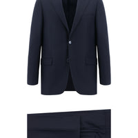 Black and Navy Blue 4-Drop Relaxed Fit Suit