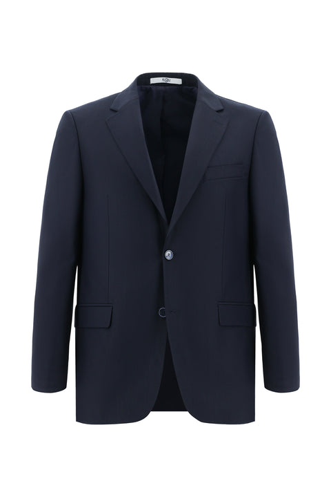 Black and Navy Blue 4-Drop Relaxed Fit Suit