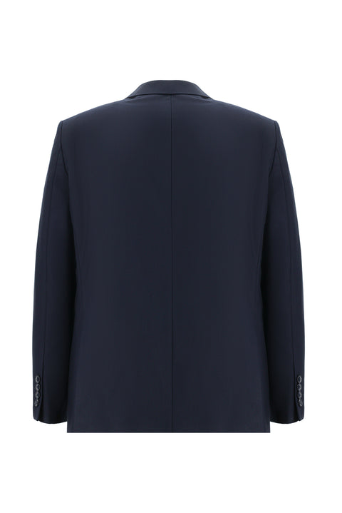 Black and Navy Blue 4-Drop Relaxed Fit Suit