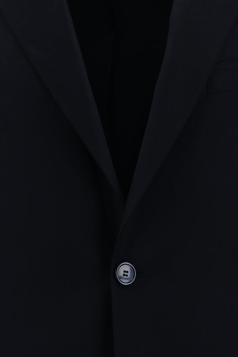 Black and Navy Blue 4-Drop Relaxed Fit Suit