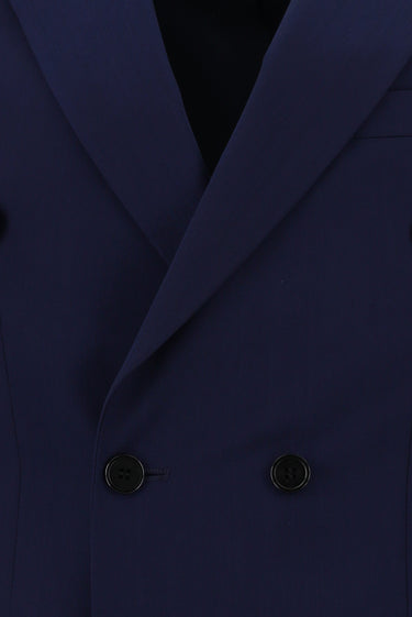  Orta Lacivert Slim Fit Dar Kesim Kruvaze Takım Elbise