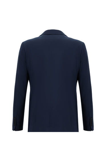  Koyu Lacivert Regular Fit Kruvaze Takım Elbise
