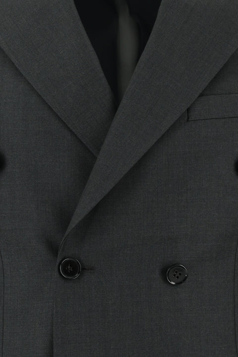 Dark Gray 6-Drop Regular Fit Standard Cut Double-Breasted Suit
