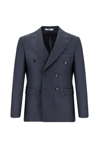  Açık Antrasit Slim Fit Dar Kesim Kruvaze Takım Elbise