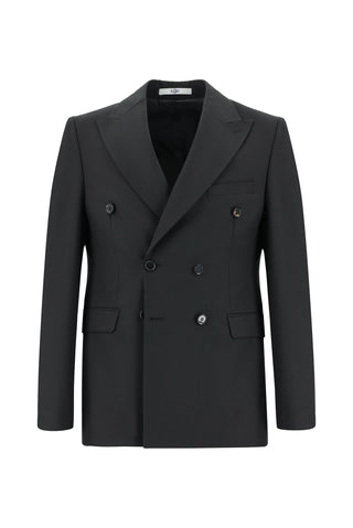  Siyah 7 Drop Slim Fit Dar Kesim Kruvaze Tak?m Elbise-Ki??l?