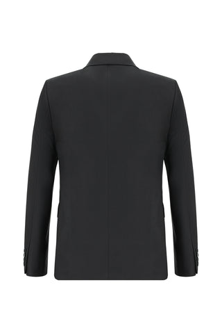  Siyah 7 Drop Slim Fit Dar Kesim Kruvaze Tak?m Elbise-Ki??l?