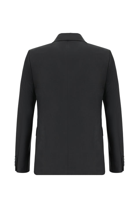 Siyah 7 Drop Slim Fit Dar Kesim Kruvaze Takım Elbise