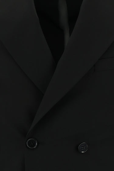  Siyah Slim Fit Dar Kesim Kruvaze Takım Elbise
