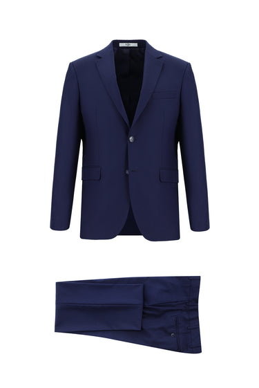 Koyu Lacivert Slim Fit Dar Kesim Klasik Takım Elbise