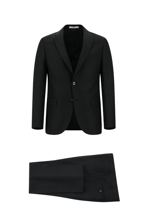 Siyah 7 Drop Slim Fit Dar Kesim Takım Elbise