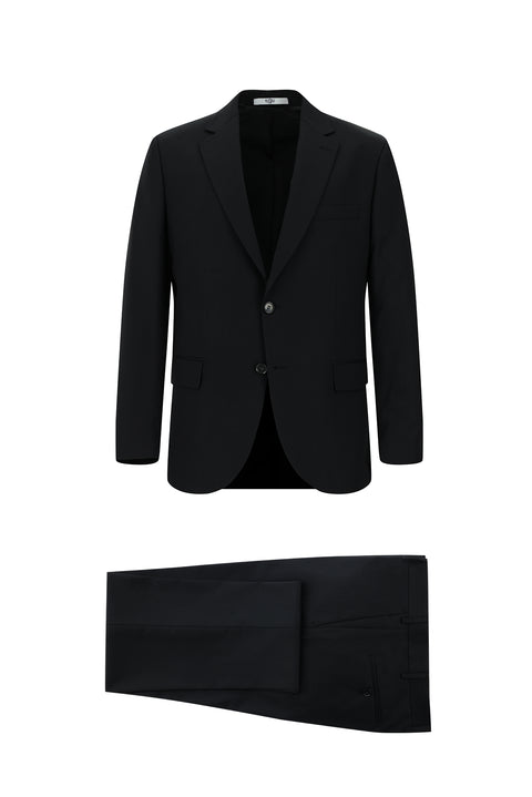 Black 6-Drop Regular Fit Standard Cut Suit