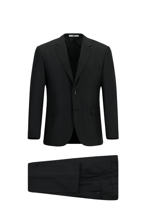 Black 6-Drop Regular Fit Standard Cut Suit