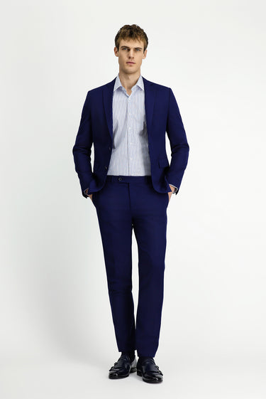 Koyu Lacivert Slim Fit Dar Kesim Klasik Takım Elbise