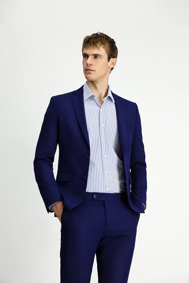 Koyu Lacivert Relaxed Fit Rahat Kesim Klasik Takım Elbise