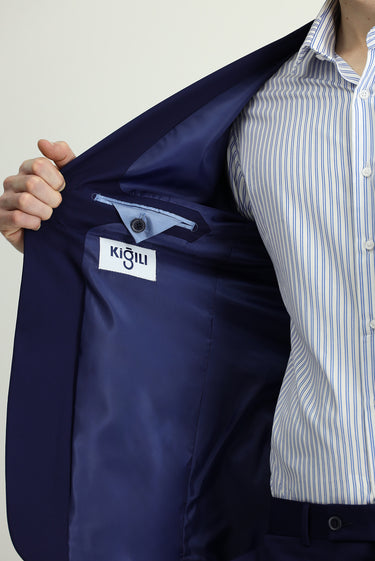 Koyu Lacivert Relaxed Fit Rahat Kesim Klasik Takım Elbise