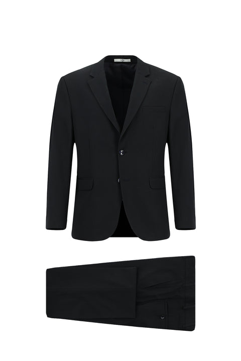 Siyah Lacivert 7 Drop Super Slim Fit Eksra Dar Kesim Takım Elbise