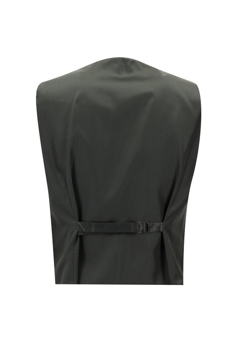 Koyu Füme 7 Drop Slim Fit Dar Kesim Kombinli Yelekli Takım Elbise