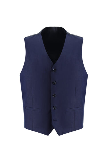  Orta Lacivert Super Slim Fit Ekstra Dar Kesim Klasik Yelekli Takım Elbise