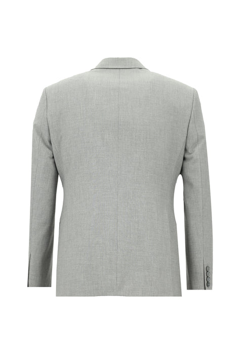 Orta Gri 7 Drop Slim Fit Dar Kesim Beli Lastikli İpli Desenli Takım Elbise