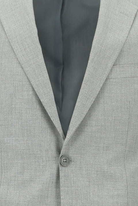 Orta Gri 7 Drop Slim Fit Dar Kesim Beli Lastikli İpli Desenli Takım Elbise