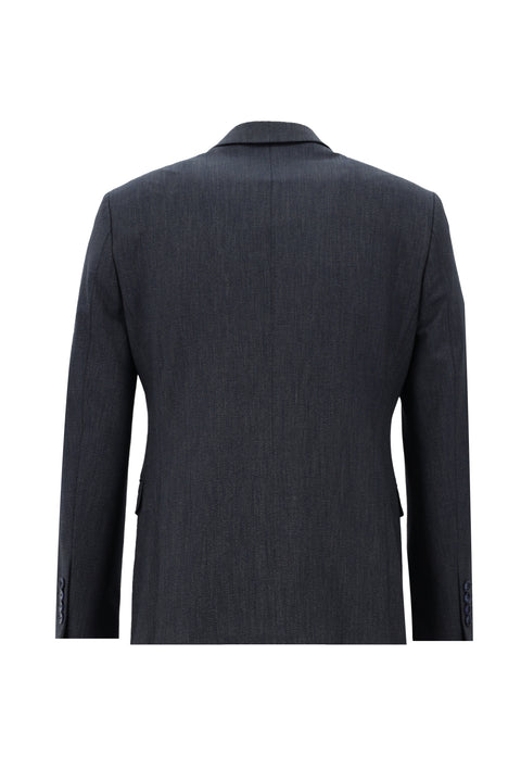 Koyu Lacivert 7 Drop Slim Fit Dar Kesim Beli Lastikli İpli Desenli Takım Elbise