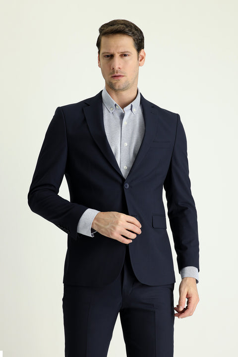 Koyu Lacivert 7 Drop Super Slim Fit Eksra Dar Kesim Takım Elbise