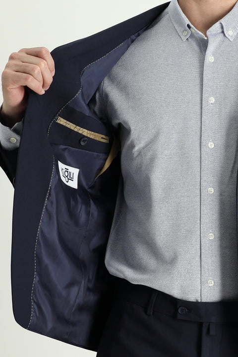 Koyu Lacivert 7 Drop Super Slim Fit Eksra Dar Kesim Takım Elbise