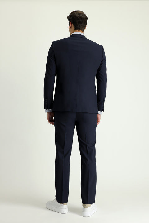 Koyu Lacivert 7 Drop Super Slim Fit Eksra Dar Kesim Takım Elbise