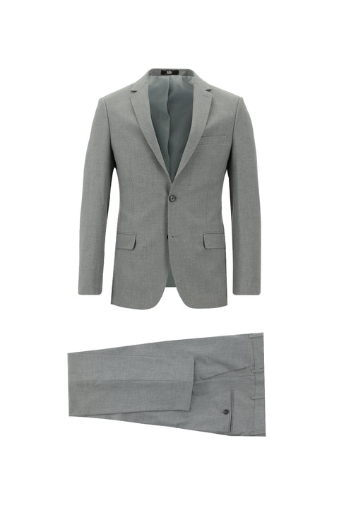 Orta Füme 7 Drop Super Slim Fit Eksra Dar Kesim Takım Elbise