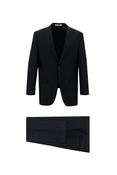 Siyah Lacivert 4 Drop Relaxed Fit Rahat Kesim Takım Elbise