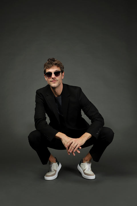 Siyah 8 Drop Muscle Fit Uzun Atletik Kesim Süper Esnek Takım Elbise