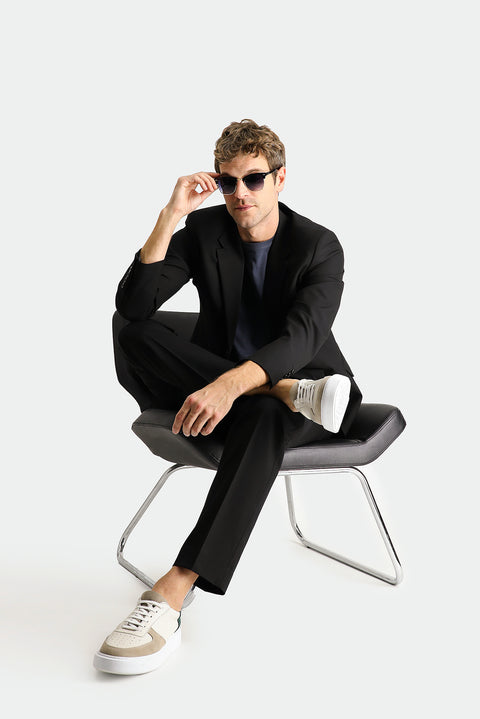 Siyah 7 Drop Slim Fit Dar Kesim Süper Esnek Takım Elbise