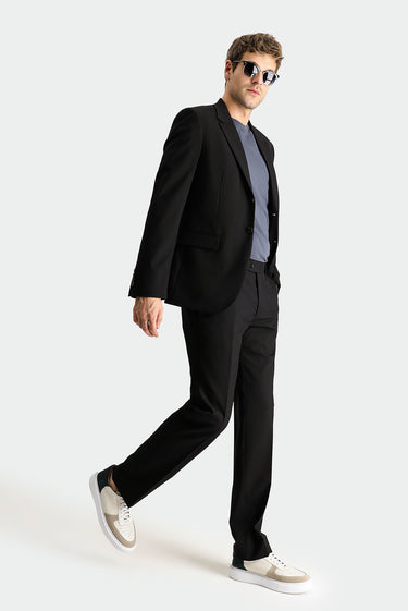  Siyah Regular Fit Süper Esnek Takım Elbise