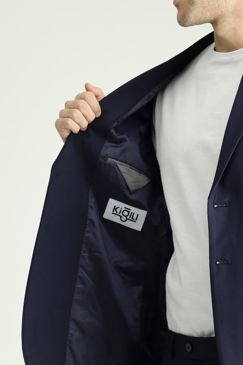 Koyu Lacivert 7 Drop Slim Fit Dar Kesim Süper Esnek Takım Elbise