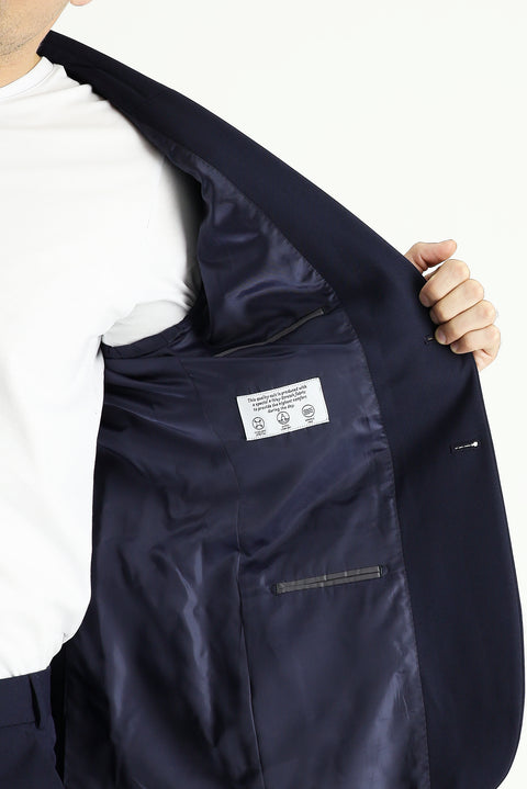 Dark Navy 8 Drop Muscle Fit Long Athletic Cut Super Stretch Suit