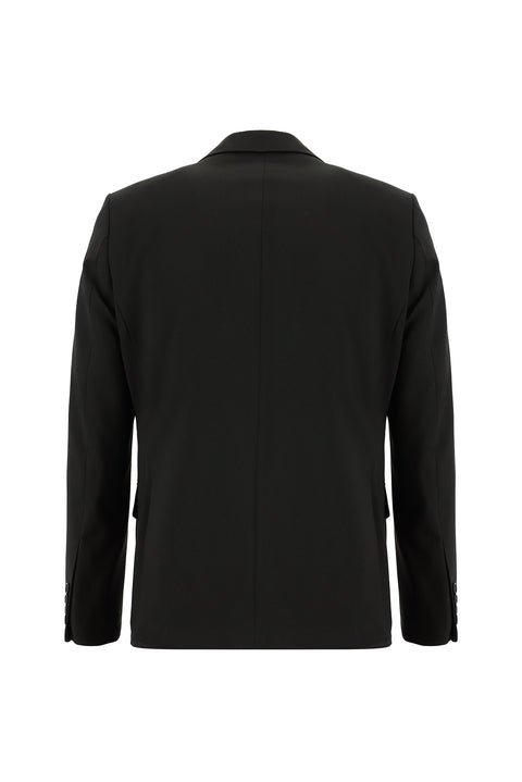 Siyah 8 Drop Long Slim Fit Uzun Dar Kesim Takım Elbise