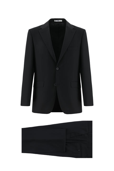 Black 7 Drop Super Slim Fit Extra Narrow Cut Elastic Waist Drawstring Suit