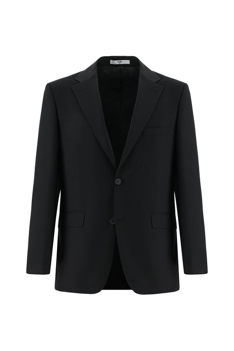 Black 7 Drop Slim Fit Suit with Elastic Waistband and Drawstring