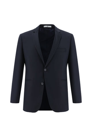  Koyu Lacivert Slim Fit Dar Kesim Beli Lastikli İpli Takım Elbise