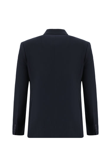  Koyu Lacivert Slim Fit Dar Kesim Beli Lastikli İpli Takım Elbise