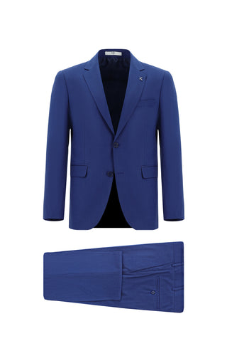  Saks Mavi 7 Drop Slim Fit Dar Kesim Takım Elbise