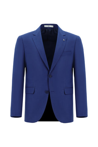  Saks Mavi Slim Fit Dar Kesim Klasik Takım Elbise