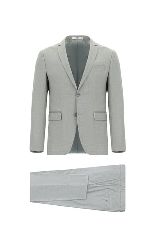  Açık Gri Super Slim Fit Ekstra Dar Kesim Klasik Takım Elbise